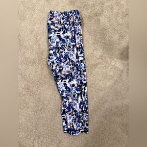 GAIAM Floral Leggings - Blue and Yellow